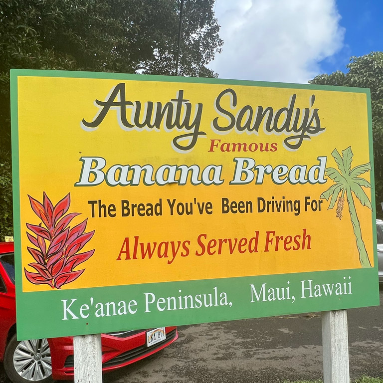 Aunt Sandy's Banana Bread, Ke'anae, Maui