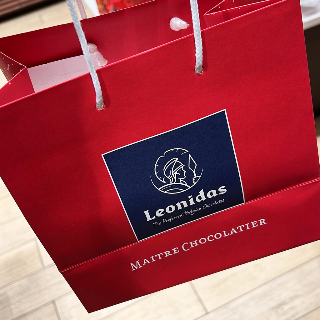 Shopping bag from Leonidas chocolates