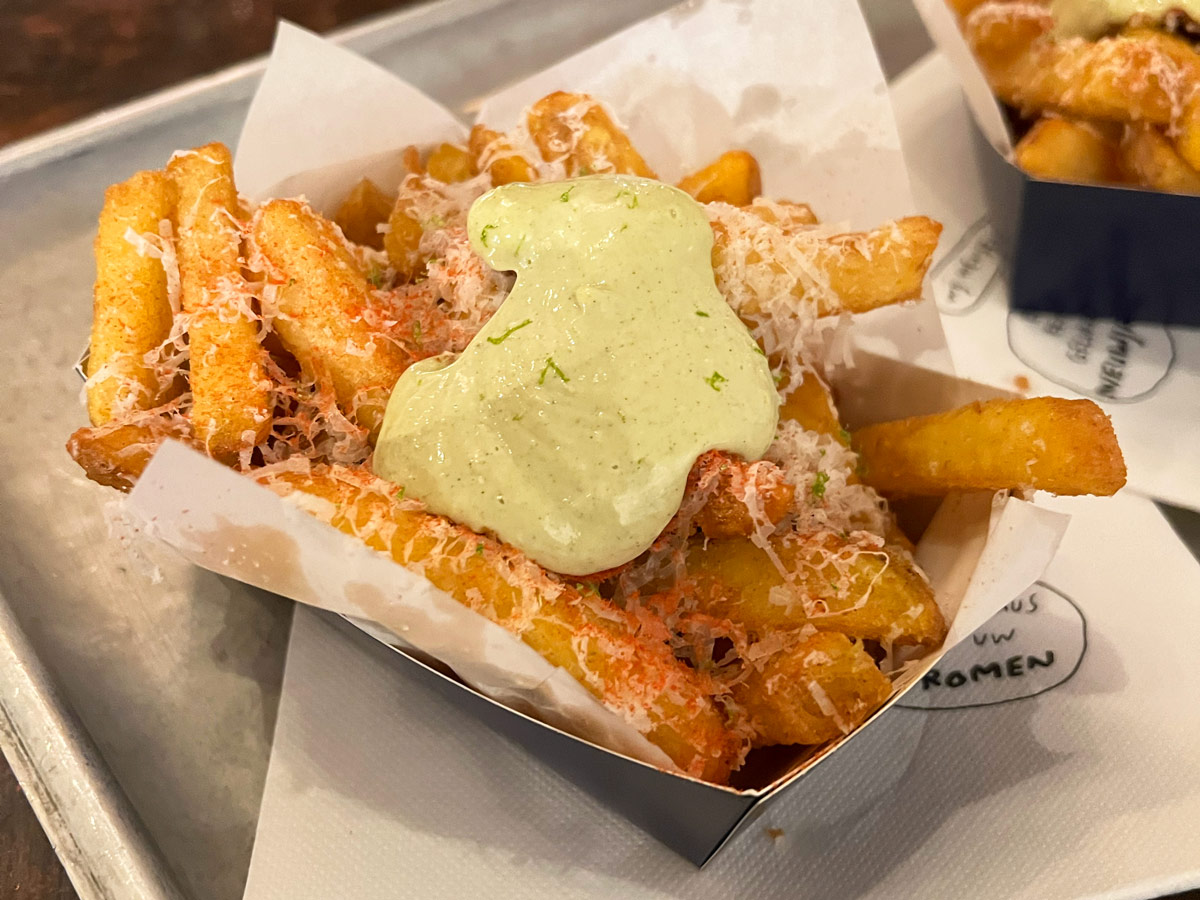 Basil Parmesan fries from Fries Atelier, Brussels