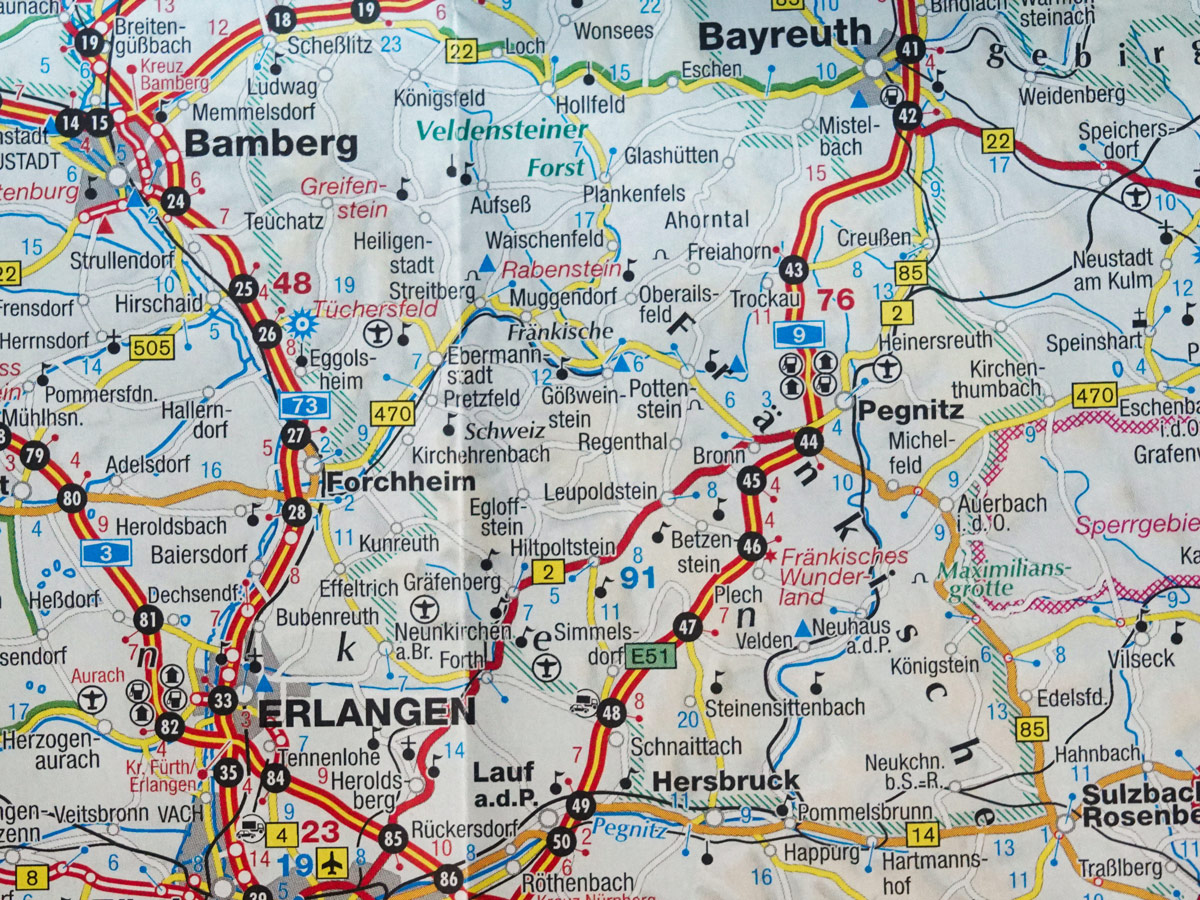 Road map of Germany