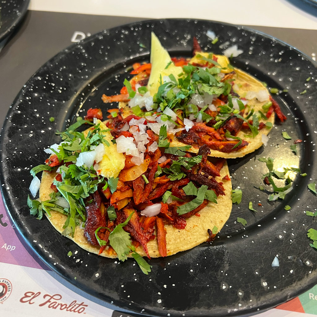Tacos al pastor from El Farolito, Mexico City