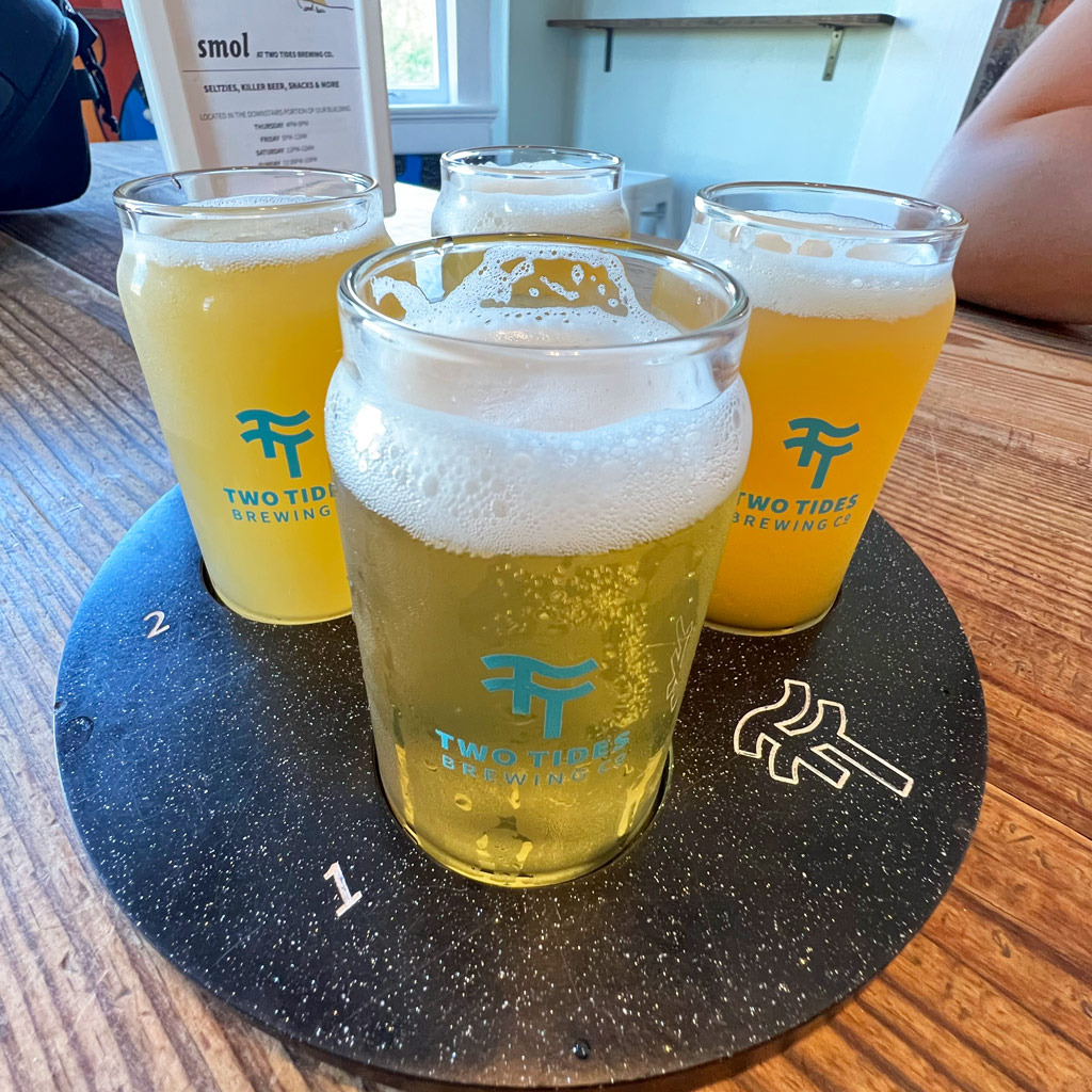 Beer flight from Two Tides Brewing Co., Savannah