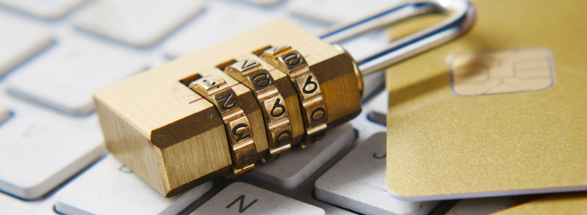 Padlock on keyboard