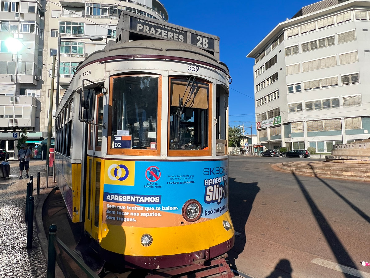 Campo Ourique tram stop in Lisbon